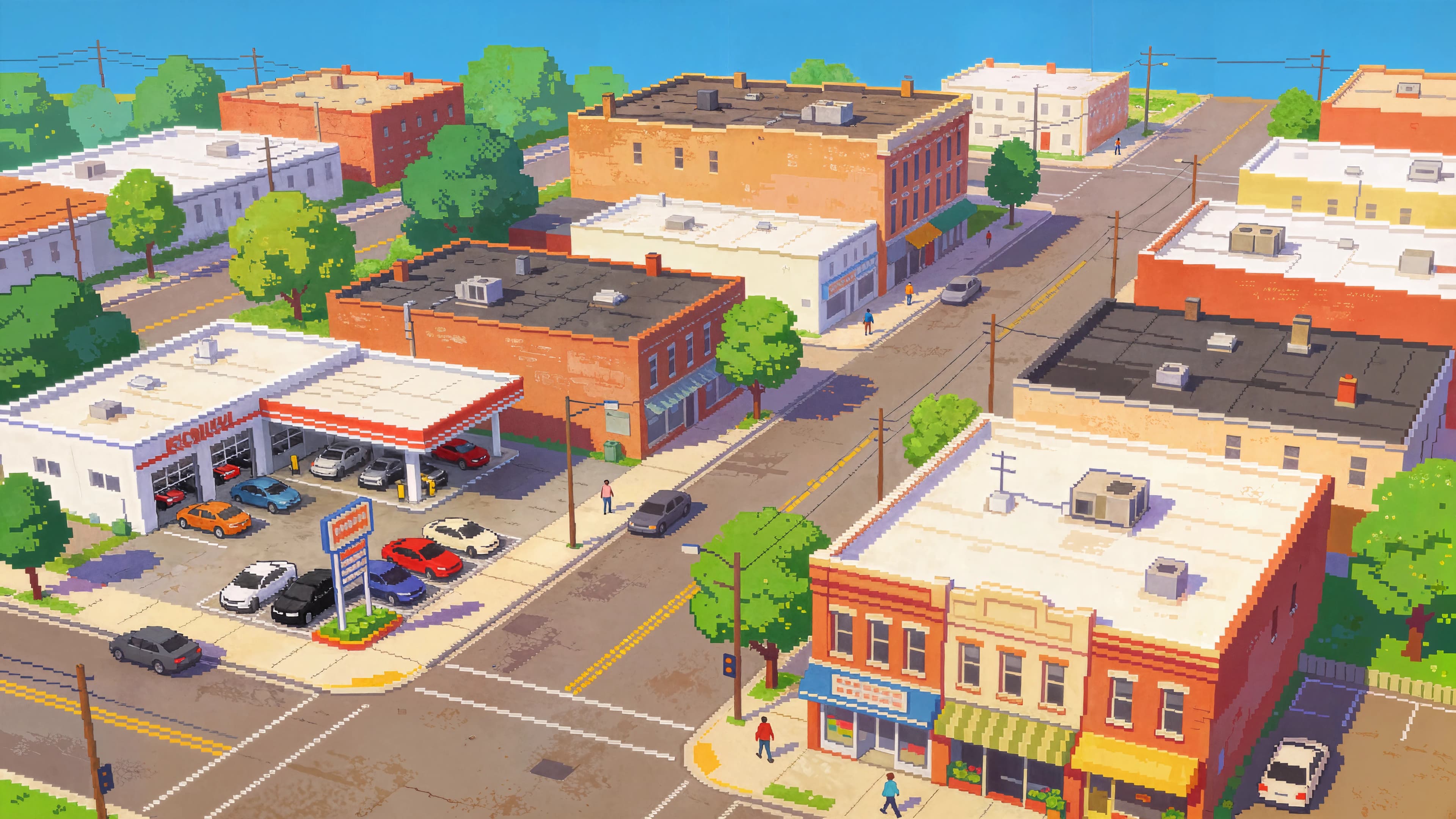 Pixel art town